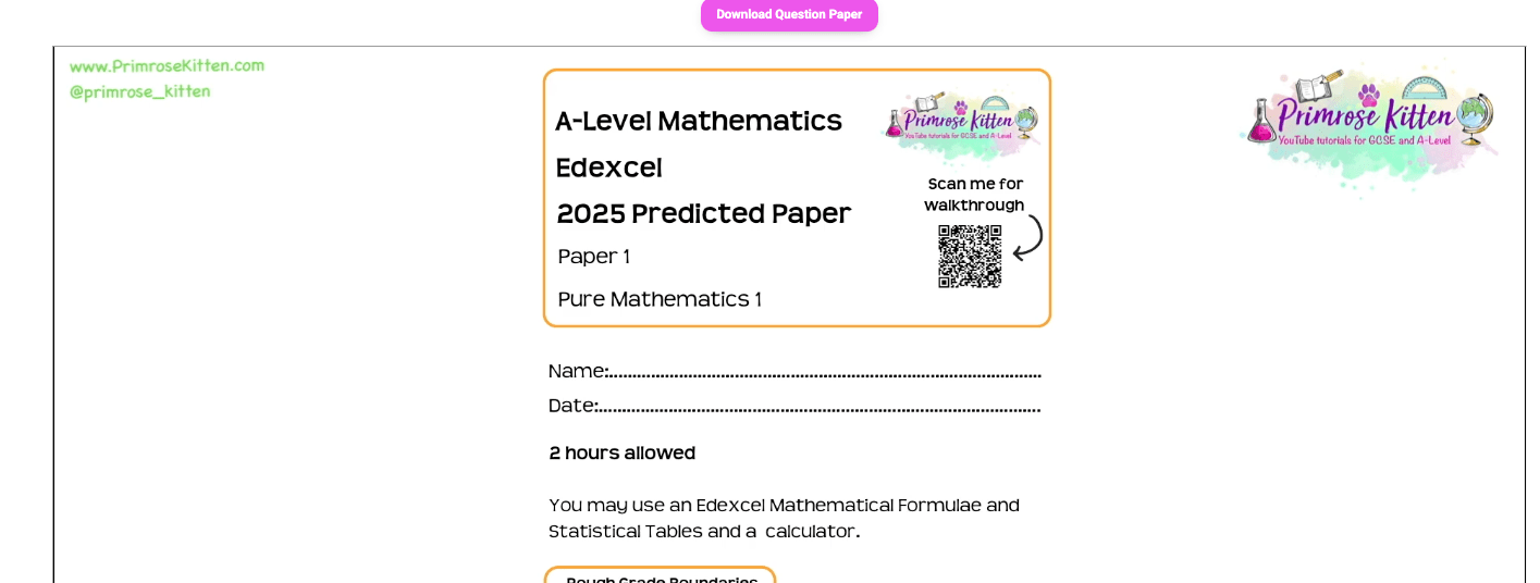A - Level Maths | Full Revision Course - Primrose Kitten
