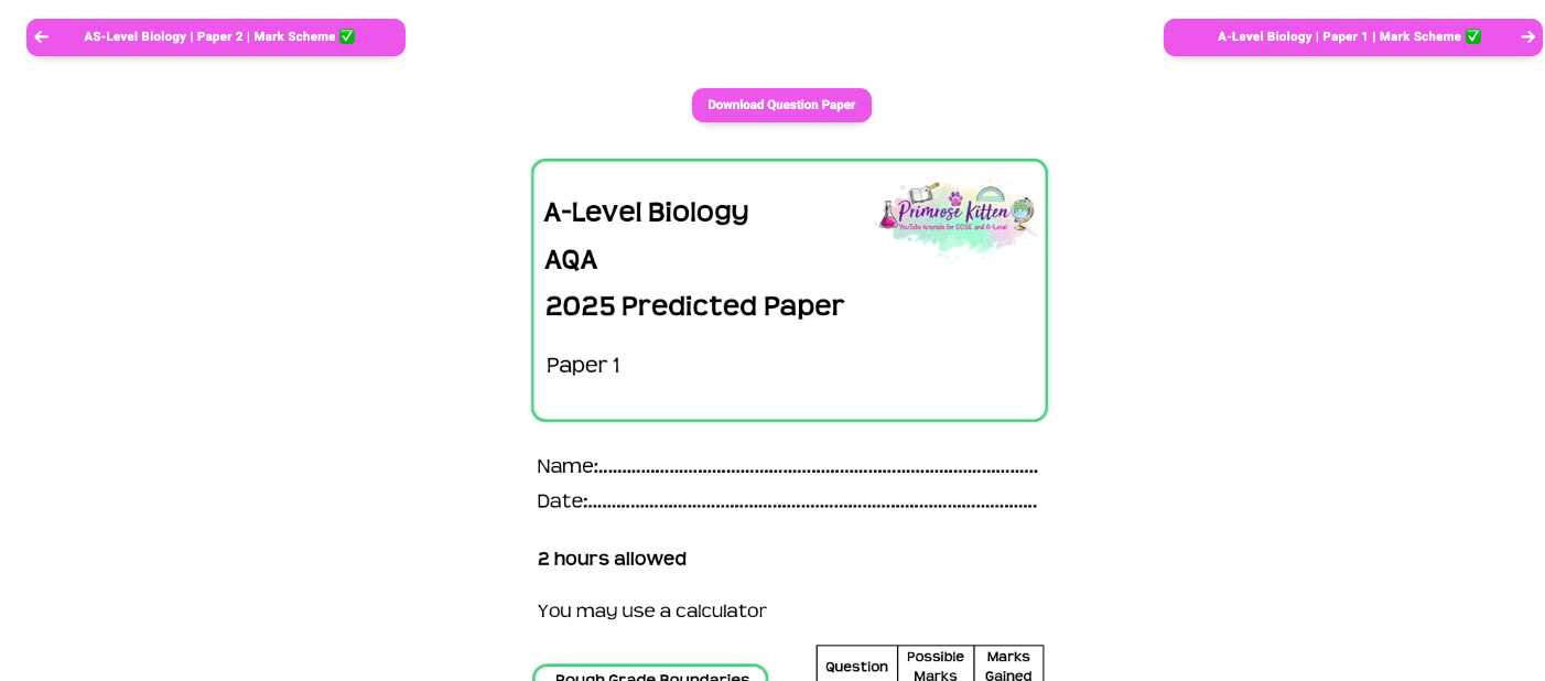 AQA A - Level Biology | Full Revision Course - Primrose Kitten
