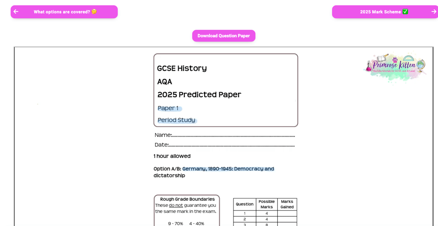 AQA GCSE History | Full Revision Course - Primrose Kitten