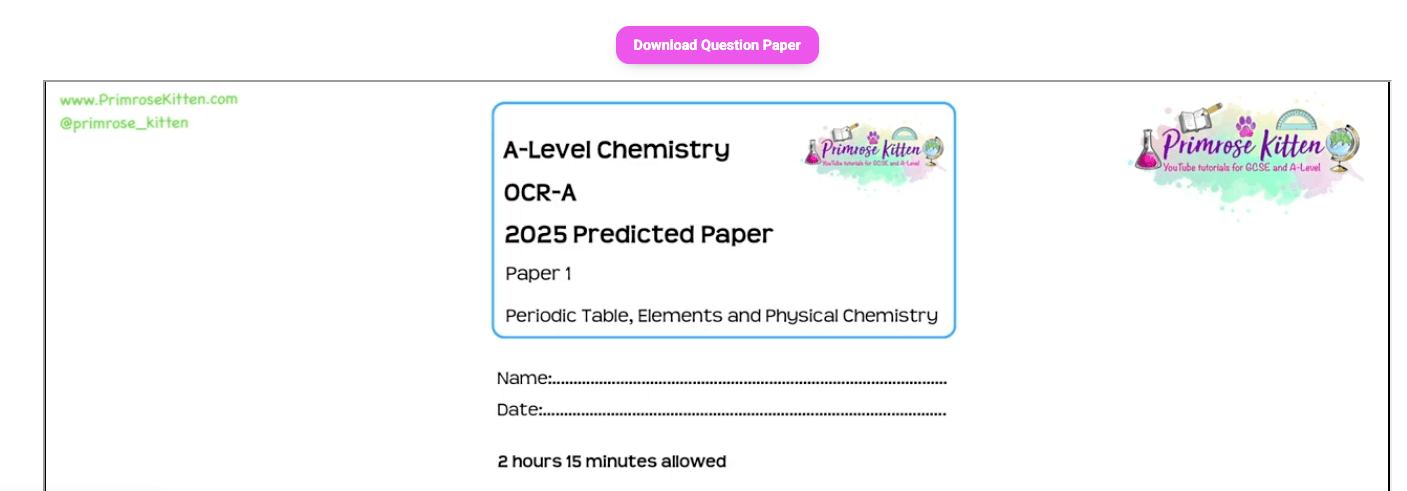 OCR - A A - Level Chemistry | Full Revision Course - Primrose Kitten