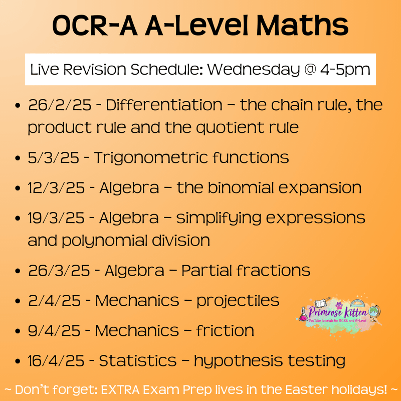 OCR - A A - Level Maths Exam Masterclass - Primrose Kitten