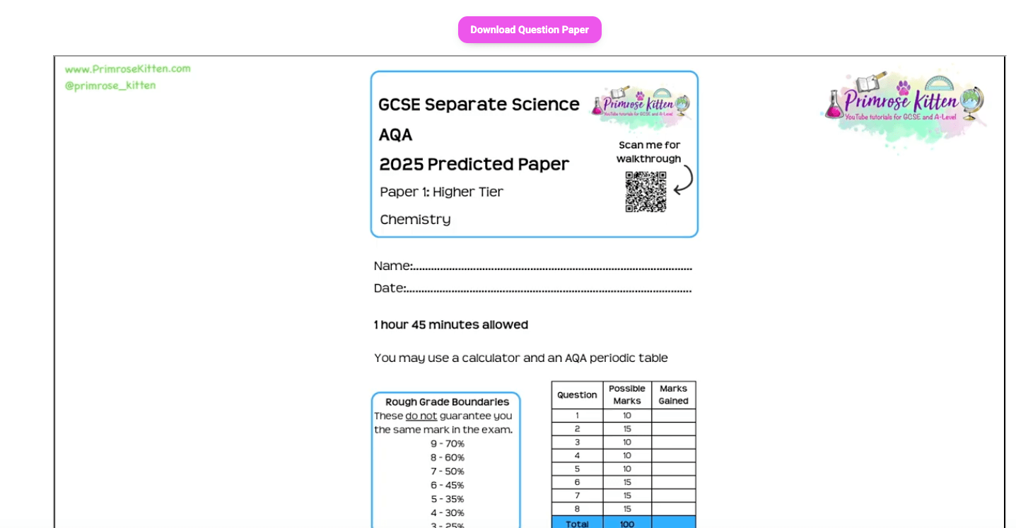 OCR - Gateway GCSE Chemistry | Full Revision Course - Primrose Kitten