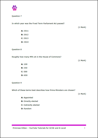 GCSE Citizenship predicted papers