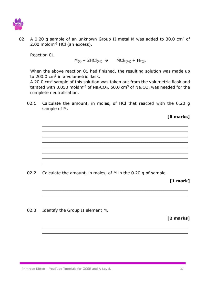 Chemistry: The Maths Bits (An A-Level Chemistry Workbook)