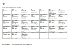 GCSE Maths revision plan