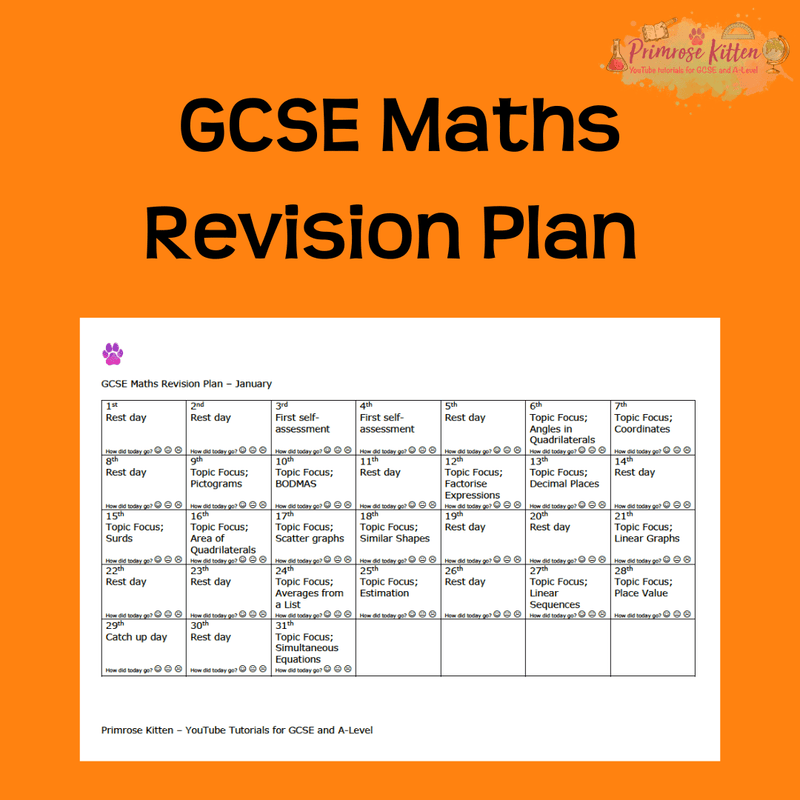 GCSE Maths revision plan