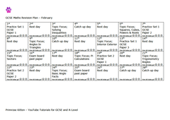 GCSE Maths revision plan