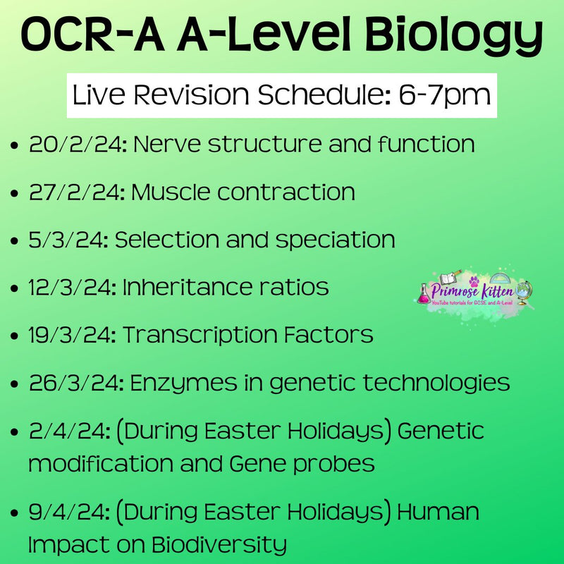 OCR-A A-Level Biology Exam Masterclass - Primrose Kitten